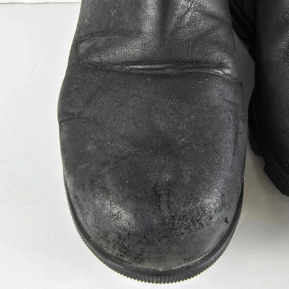 Sorel Women's Joan Of Arctic Black Leather Wedge Zip Bootie Waterproof Size 10 - Picture 4 of 16